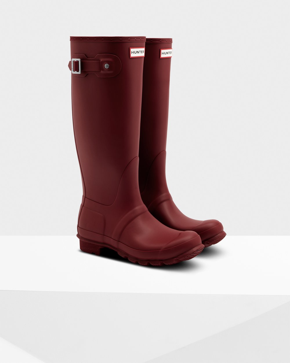 Botas De Altas Original Hunter Mujer - Grises Rojos - 621385AIF